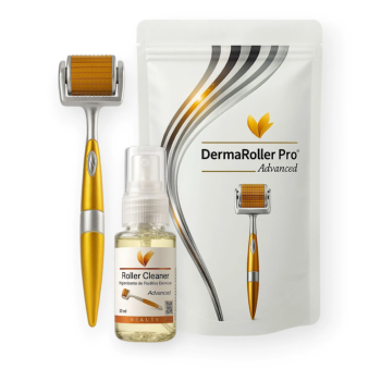 Set Dermaroller 2,50 mm y Roller Cleaner para cicatrices severas y mantener higiene eficaz.